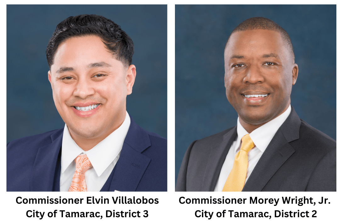 Headshots of Commissioner Elvin Villalobos and Commissioner Morey Wright, Jr.